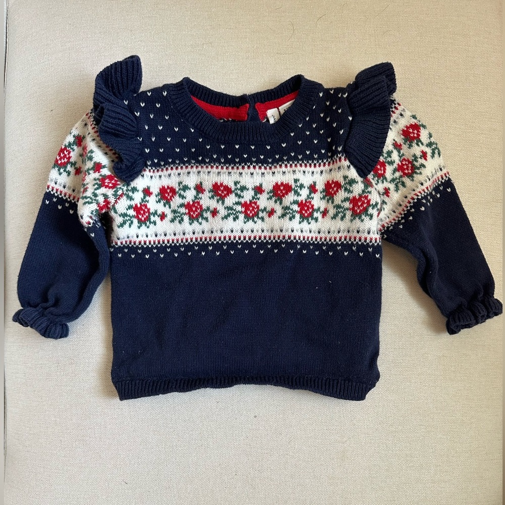 Janie & Jack Wool Christmas Jumper. 6-12 mo. Great Condition/Worn Once.